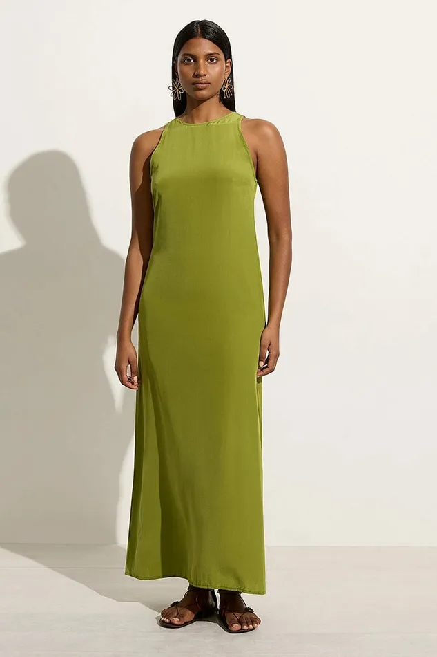 Women Faithfull The Brand Dresses Esposende Midi Dress Palm Green 8211 Faithfull The Brand