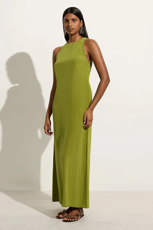 Women Faithfull The Brand Dresses Esposende Midi Dress Palm Green 8211 Faithfull The Brand