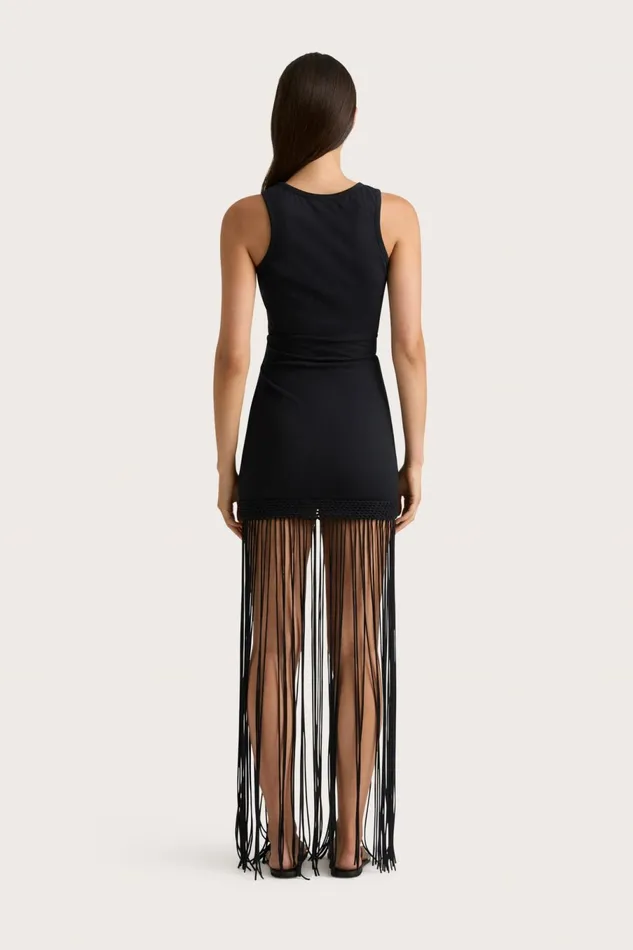 Women Faithfull The Brand Dresses Maceio Fringed Dress Black