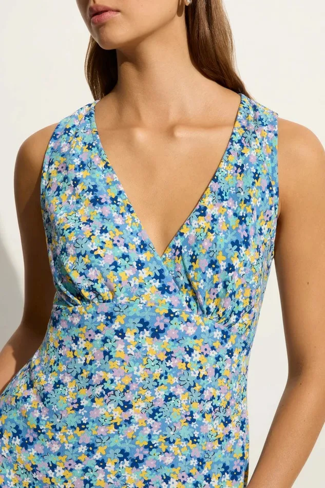 Women Faithfull The Brand Dresses Nadja Mini Dress Cala Nica Floral Blue 8211 Faithfull The Brand