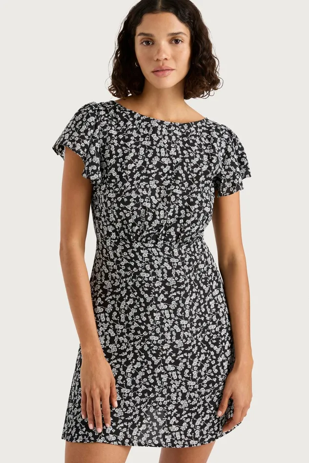 Women Faithfull The Brand Dresses Valras Mini Dress Amaryllis Floral Black