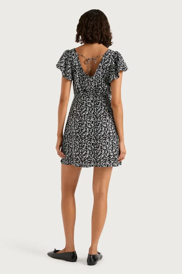 Women Faithfull The Brand Dresses Valras Mini Dress Amaryllis Floral Black