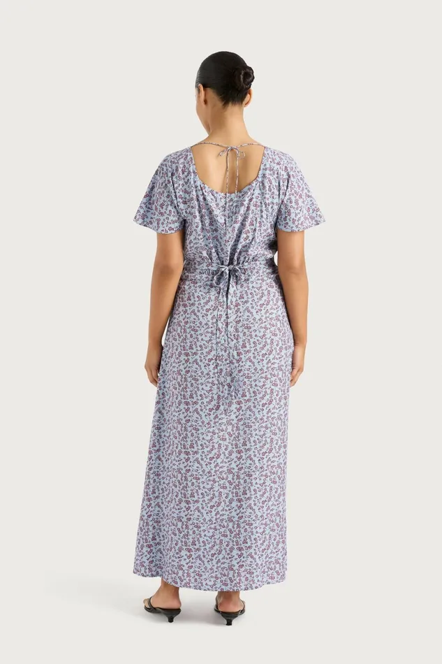 Women Faithfull The Brand Midi Dresses Aurelia Midi Dress Amaryllis Floral Blue