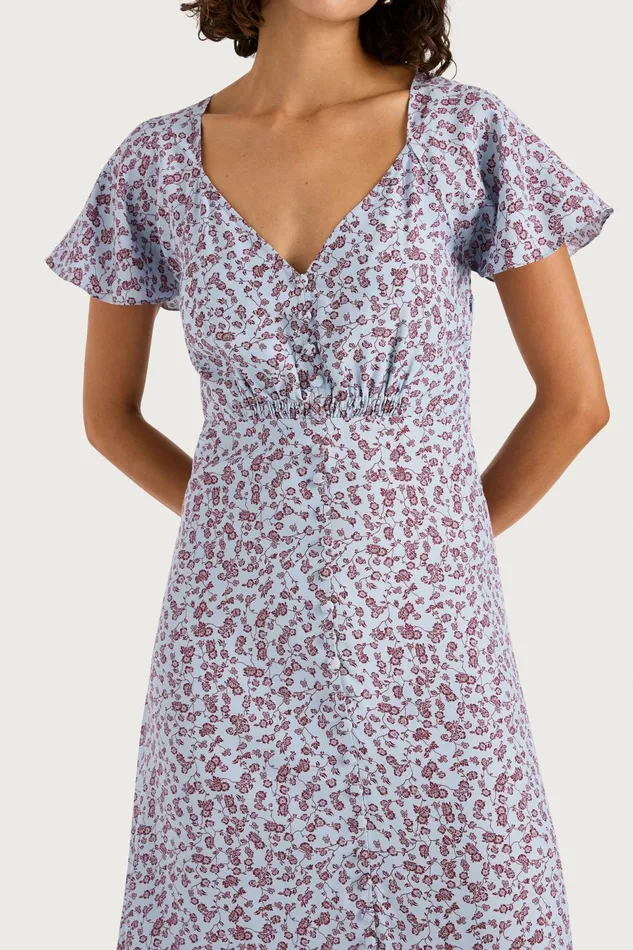 Women Faithfull The Brand Midi Dresses Aurelia Midi Dress Amaryllis Floral Blue