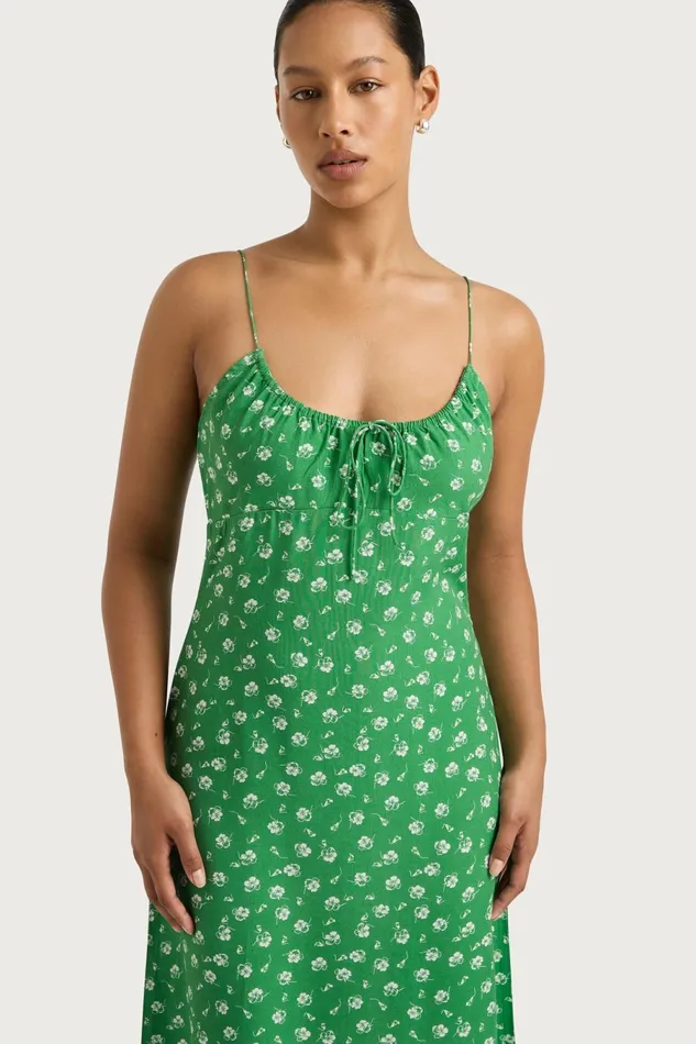 Women Faithfull The Brand Midi Dresses Pau Midi Dress Green