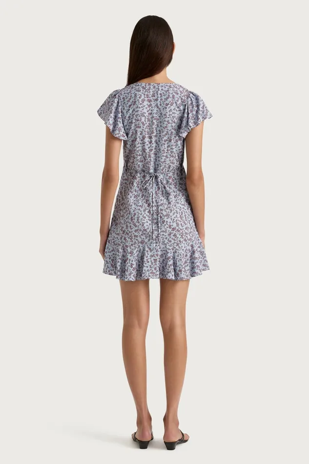 Women Faithfull The Brand Mini Dresses Alba Mini Dress Amaryllis Floral Blue