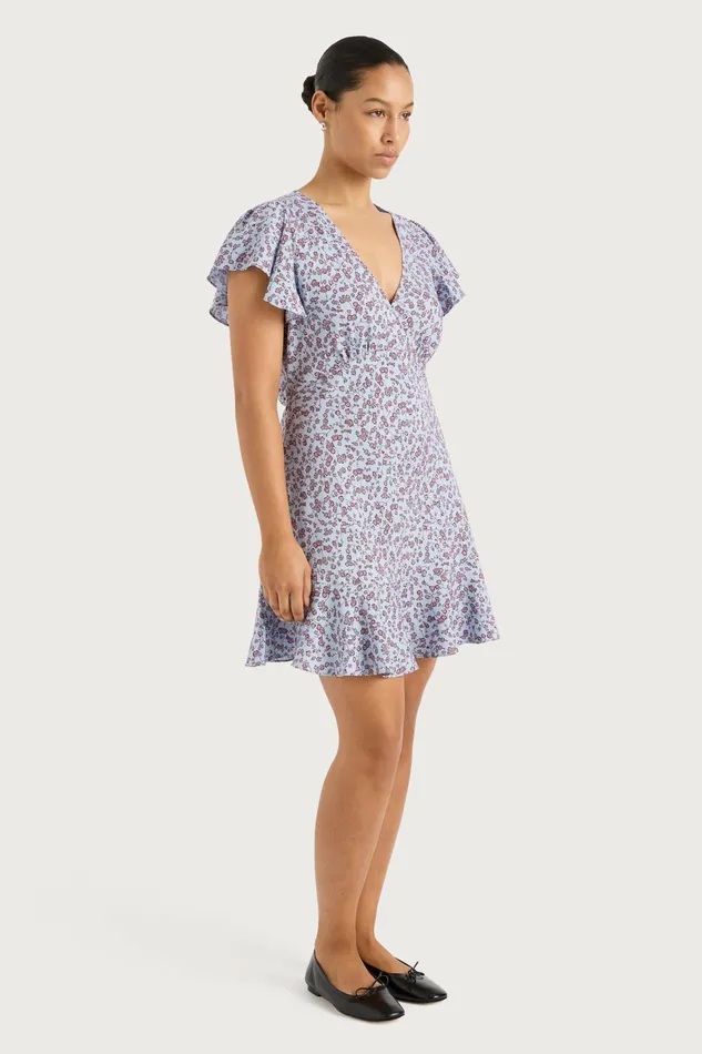 Women Faithfull The Brand Mini Dresses Alba Mini Dress Amaryllis Floral Blue