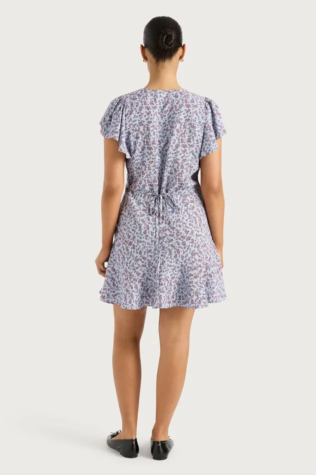 Women Faithfull The Brand Mini Dresses Alba Mini Dress Amaryllis Floral Blue