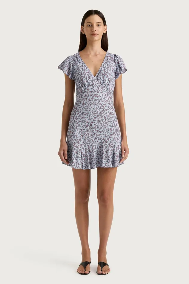 Women Faithfull The Brand Mini Dresses Alba Mini Dress Amaryllis Floral Blue