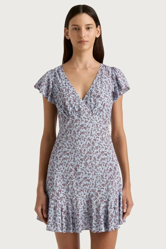 Women Faithfull The Brand Mini Dresses Alba Mini Dress Amaryllis Floral Blue