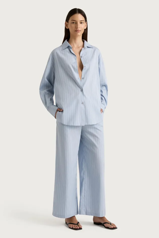 Women Faithfull The Brand Pants Freja Pant Blue Pinstripe