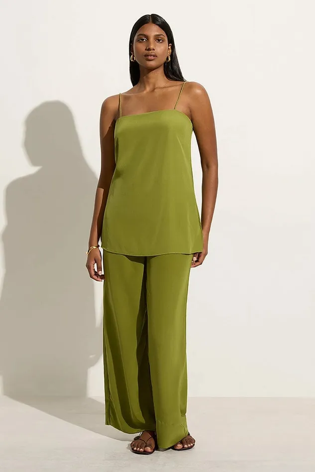 Women Faithfull The Brand Pants Monforte Pant Palm Green 8211 Faithfull The Brand