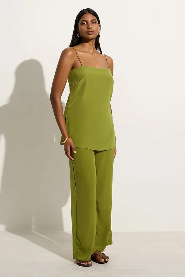 Women Faithfull The Brand Pants Monforte Pant Palm Green 8211 Faithfull The Brand
