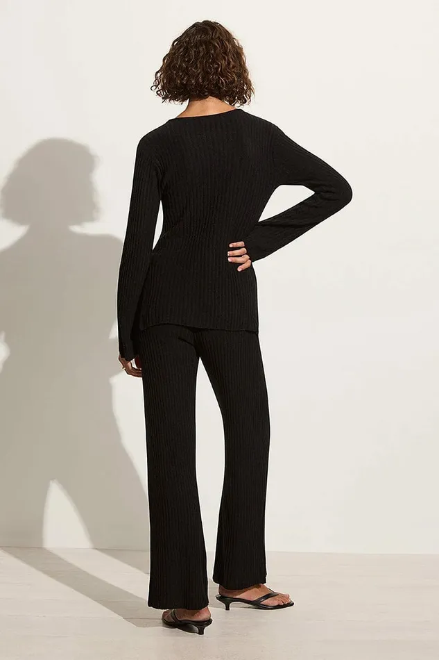 Women Faithfull The Brand Pants Santi Pant Black 8211 Faithfull The Brand