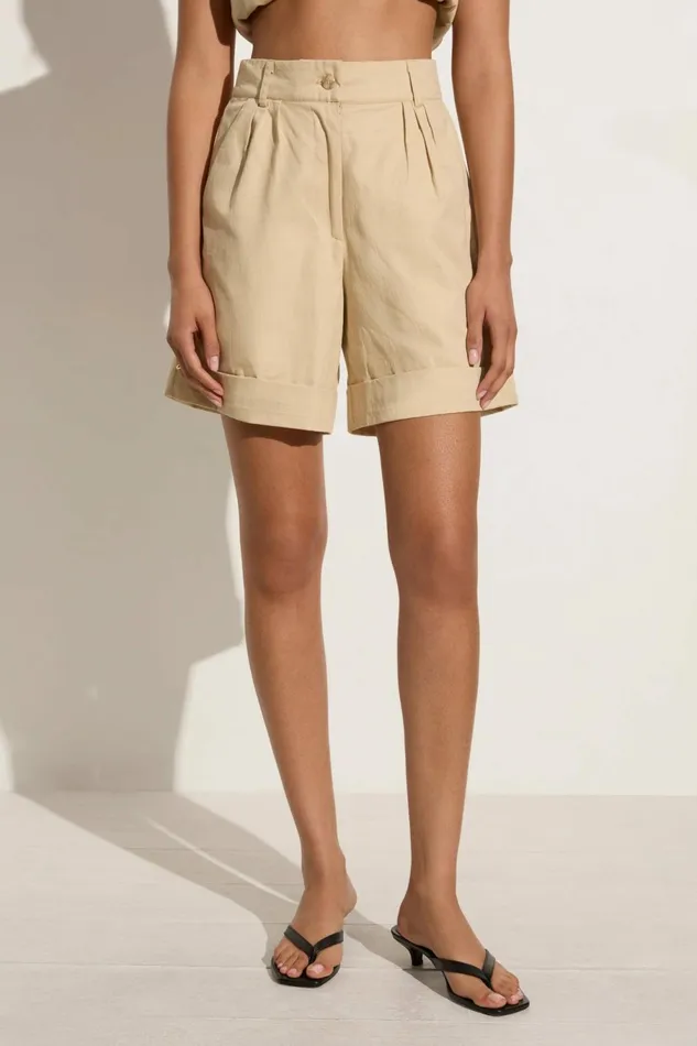 Women Faithfull The Brand Skirts and Shorts Campania Short Bleached Sand 8211 Faithfull The Brand