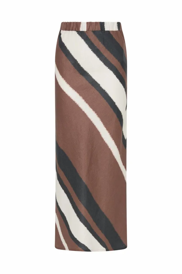 Women Faithfull The Brand Skirts and Shorts Dalicenca Skirt Futura Stripe Chocolate