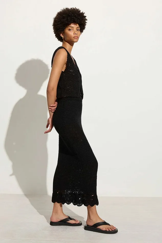 Women Faithfull The Brand Skirts and Shorts Lula Handmade Crochet Skirt Black 8211 Faithfull The Brand