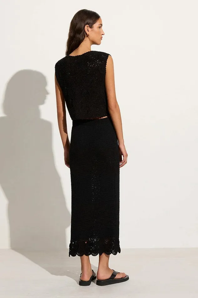 Women Faithfull The Brand Skirts and Shorts Lula Handmade Crochet Skirt Black 8211 Faithfull The Brand