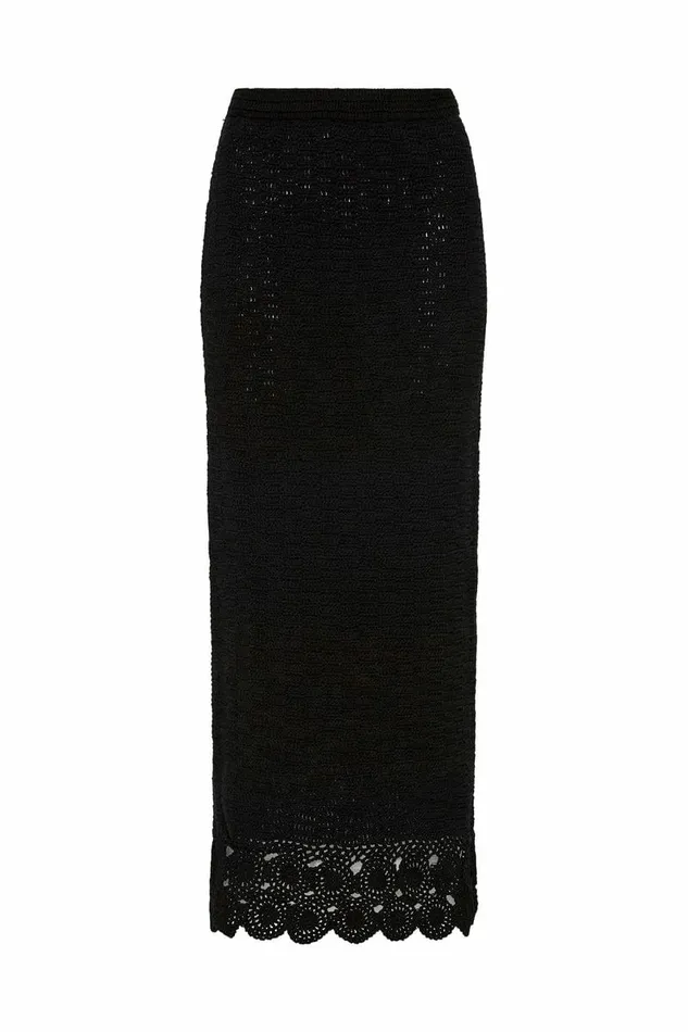 Women Faithfull The Brand Skirts and Shorts Lula Handmade Crochet Skirt Black 8211 Faithfull The Brand