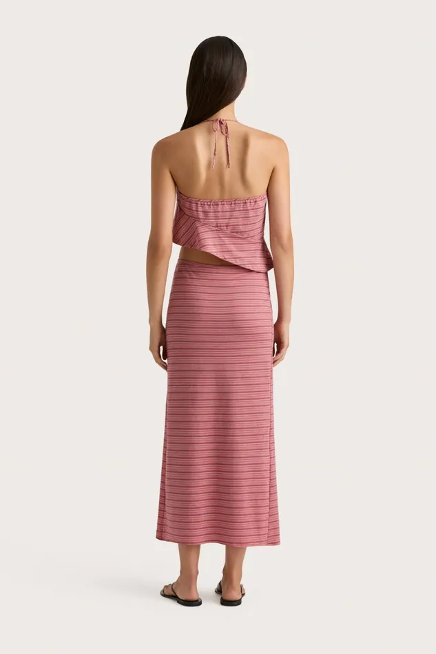 Women Faithfull The Brand Skirts and Shorts Maceio Midi Skirt Vermillion Stripe