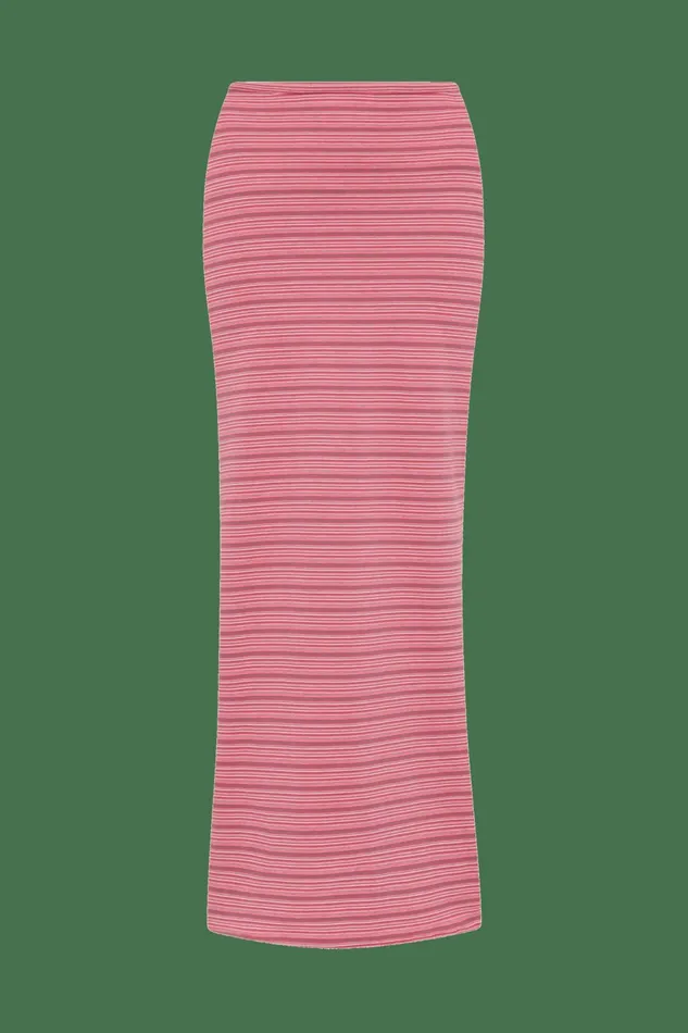 Women Faithfull The Brand Skirts and Shorts Maceio Midi Skirt Vermillion Stripe