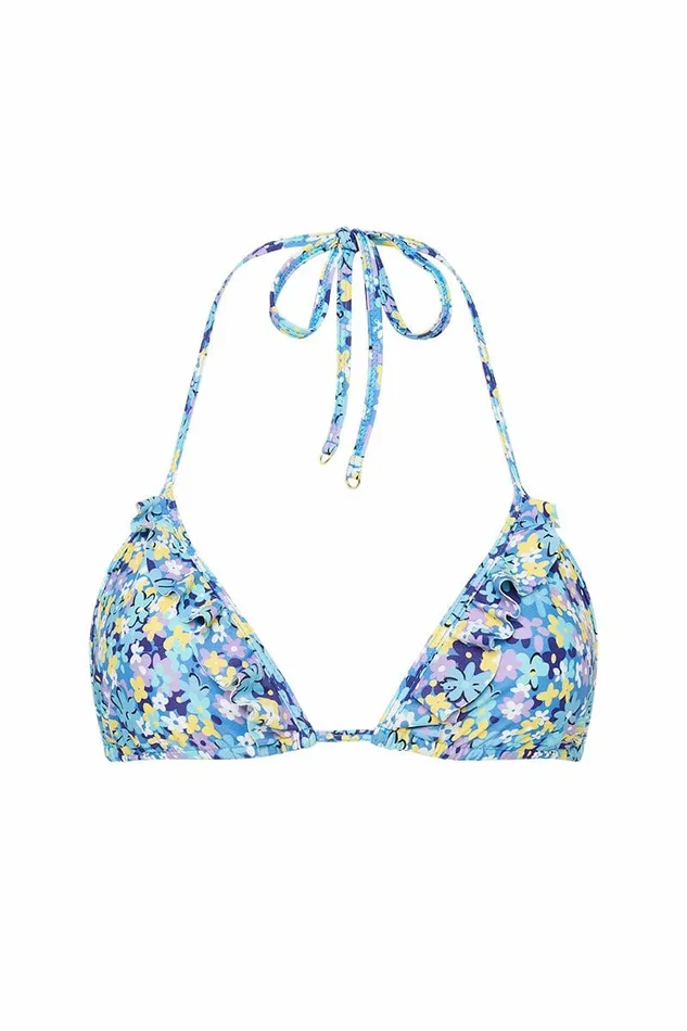 Women Faithfull The Brand Swim Carmen Bikini Top Cala Nica Floral Blue 8211 Faithfull The Brand
