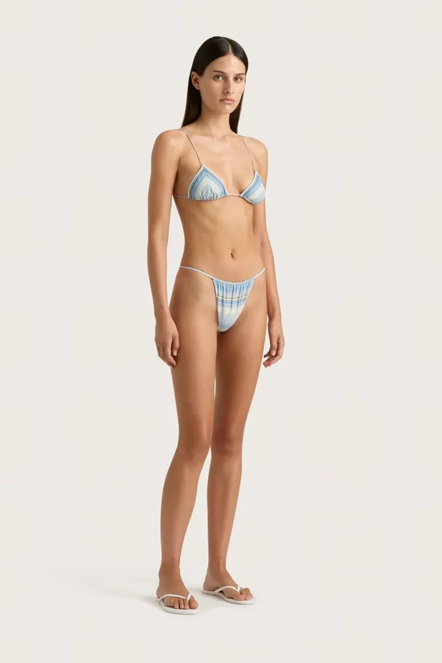 Women Faithfull The Brand Swim Elea Bikini Top Futura Stripe Sky Blue