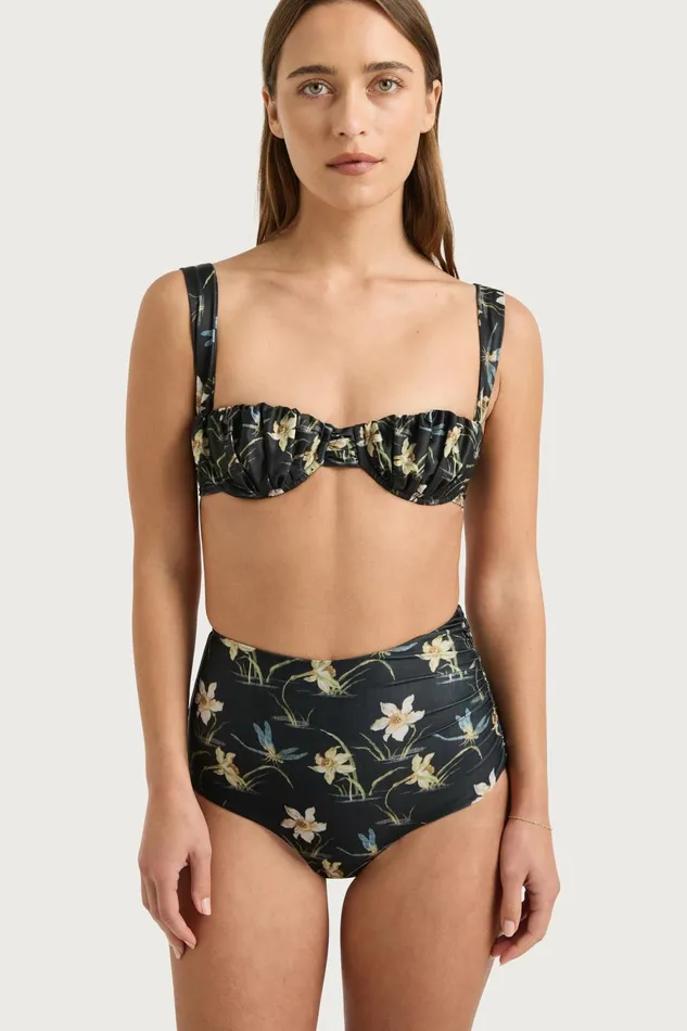 Women Faithfull The Brand Swim Emily Bikini Top Daffodil Print