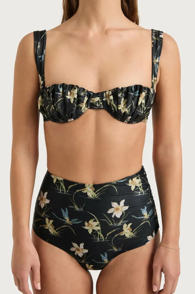 Women Faithfull The Brand Swim Emily Bikini Top Daffodil Print