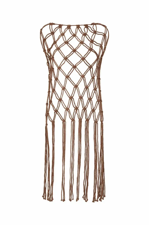 Women Faithfull The Brand Tops Amlia Macrame Tunic Mocha 8211 Faithfull The Brand