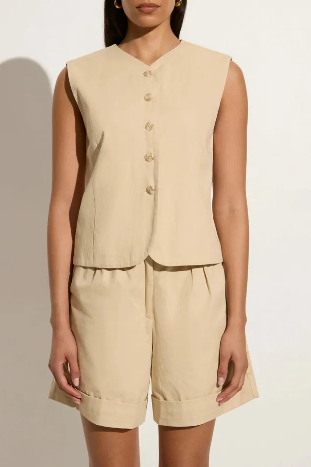 Women Faithfull The Brand Tops Delfina Vest Bleached Sand 8211 Faithfull The Brand