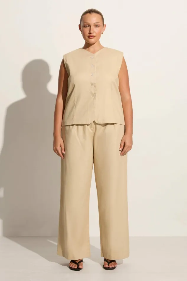 Women Faithfull The Brand Tops Delfina Vest Bleached Sand 8211 Faithfull The Brand