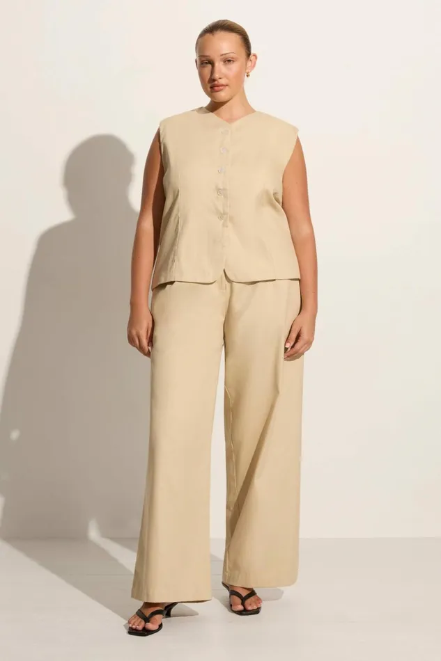 Women Faithfull The Brand Tops Delfina Vest Bleached Sand 8211 Faithfull The Brand