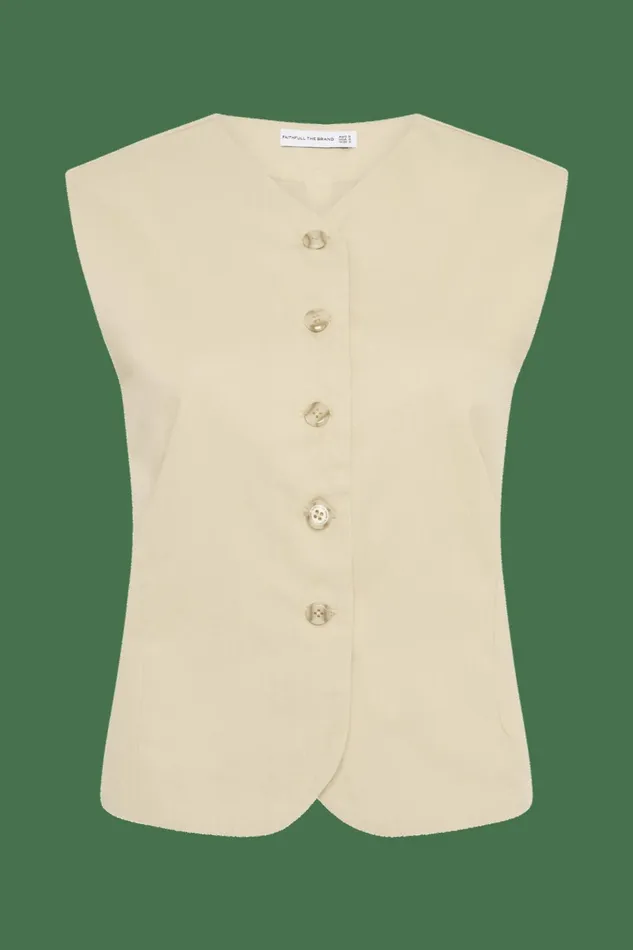 Women Faithfull The Brand Tops Delfina Vest Bleached Sand 8211 Faithfull The Brand