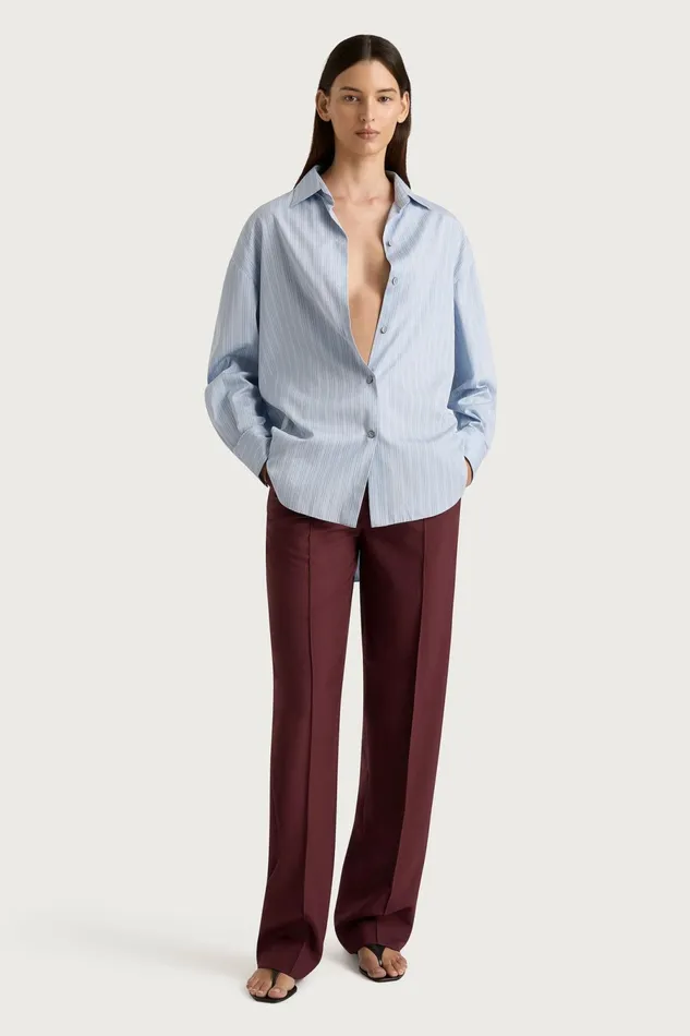 Women Faithfull The Brand Tops Freja Shirt Blue Pinstripe