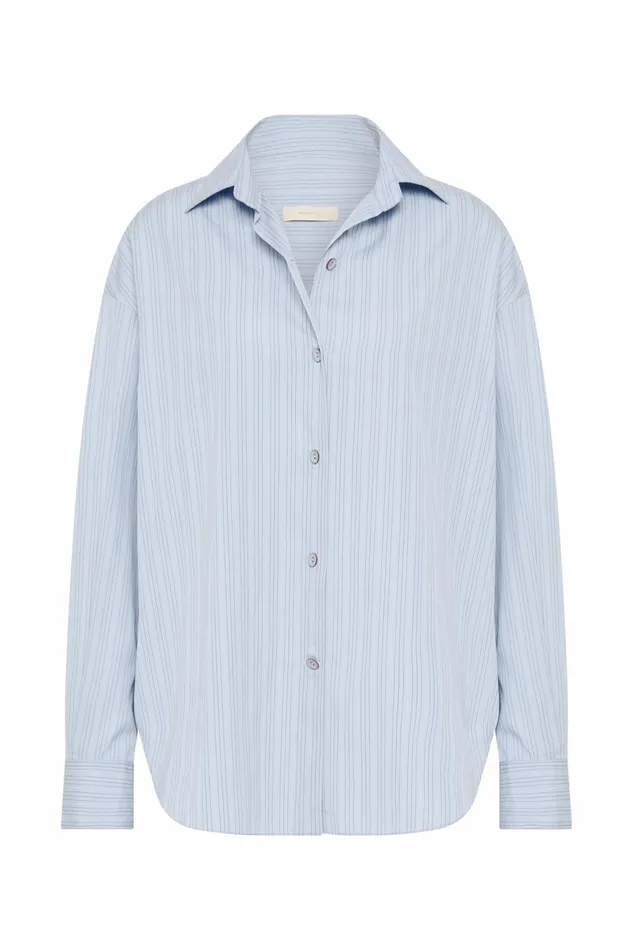 Women Faithfull The Brand Tops Freja Shirt Blue Pinstripe