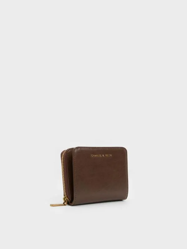 Women Finley ZipAround Small Wallet 8211 Dark Brown CHARLES and KEITH Small Wallets