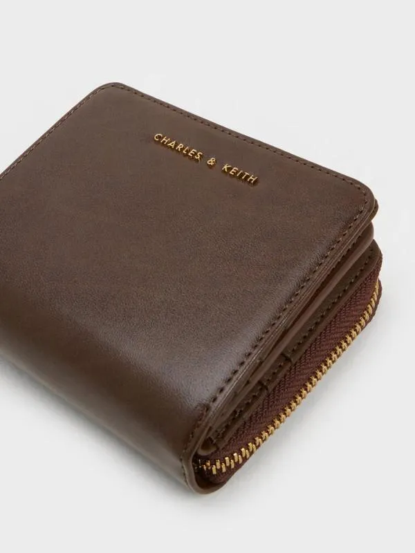 Women Finley ZipAround Small Wallet 8211 Dark Brown CHARLES and KEITH Small Wallets