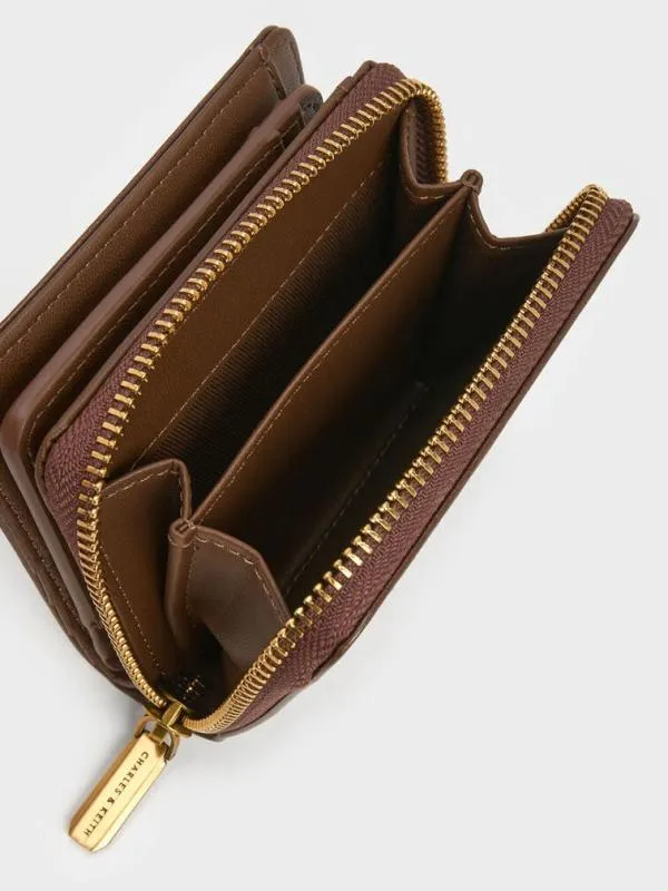 Women Finley ZipAround Small Wallet 8211 Dark Brown CHARLES and KEITH Small Wallets
