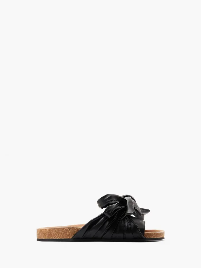 Women Flats JW Anderson BOW FLAT SANDALS Black