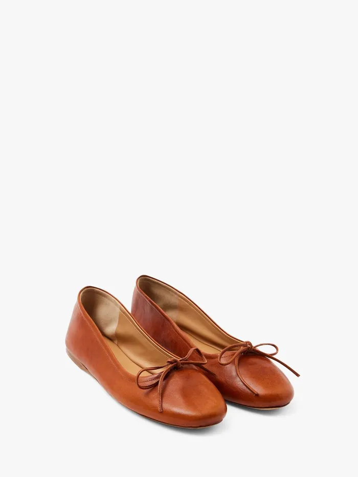 Women Flats JW Anderson ROUNDTOE LEATHER BALLERINAS Tan Women Flats JW Anderson ROUNDTOE LEATHER BALLERINAS Tan