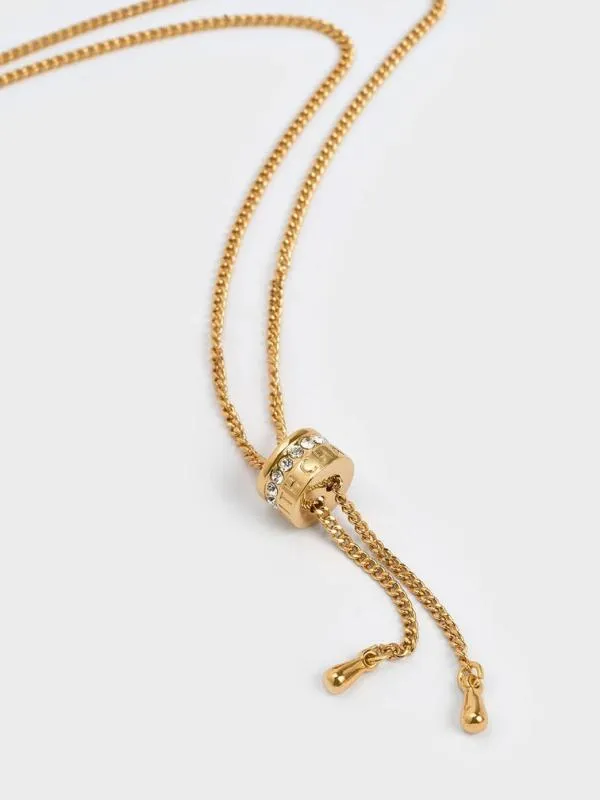Women Gabine Swarovski Crystal Necklace 8211 Gold CHARLES and KEITH Necklaces Women Gabine Swarovski Crystal Necklace 8211 Gold CHARLES and KEITH Necklaces