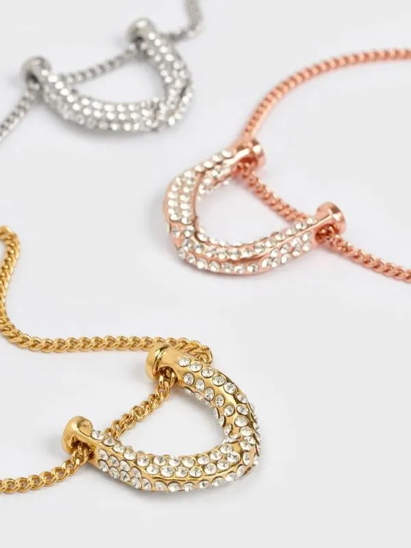 Women Gabine Swarovski Crystal Necklace 8211 Gold CHARLES and KEITH Necklaces Women Gabine Swarovski Crystal Necklace 8211 Gold CHARLES and KEITH Necklaces