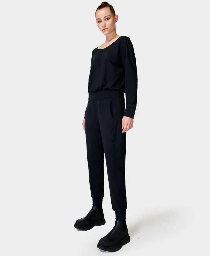 Women Gary Long Sleeve Jumpsuit Black Sweaty Betty Dresses and Jumpsuits