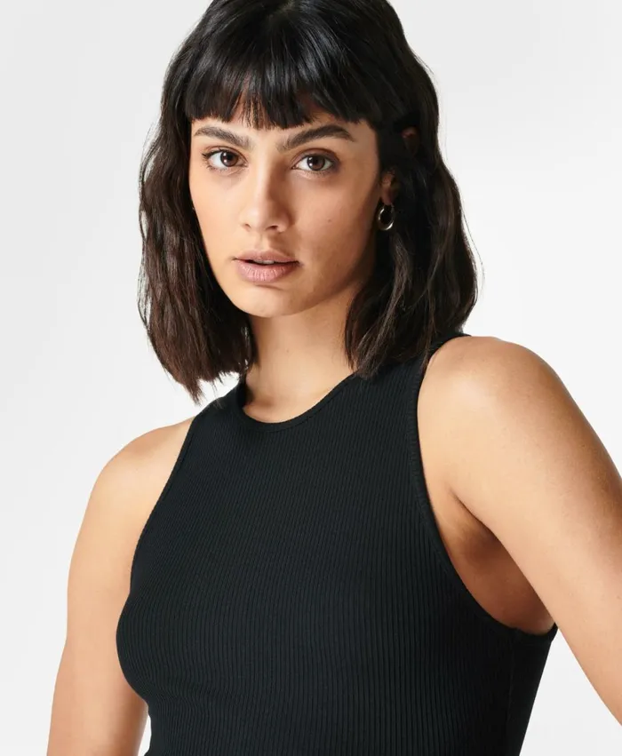 Women Harper Racer Rib Vest Black Sweaty Betty Vest Tops