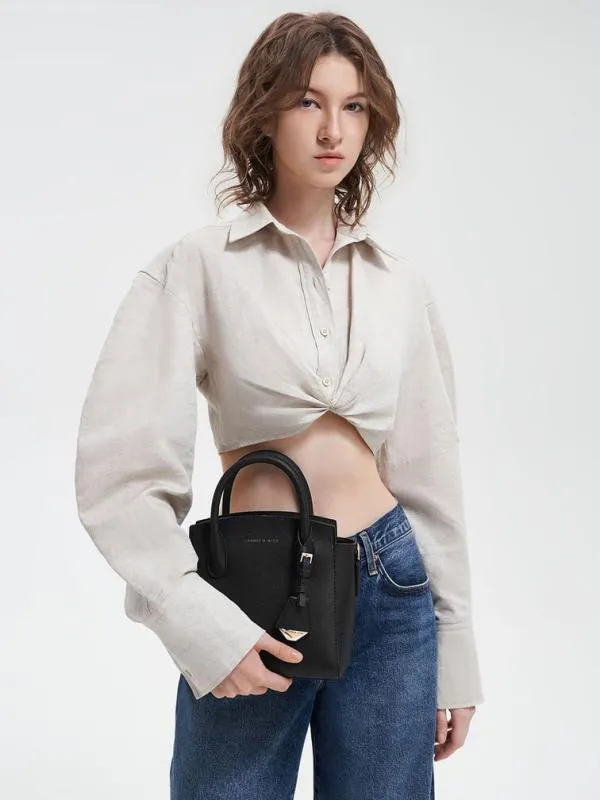 Women Harper Structured Top Handle Bag 8211 Black CHARLES and KEITH Top Handle Bags