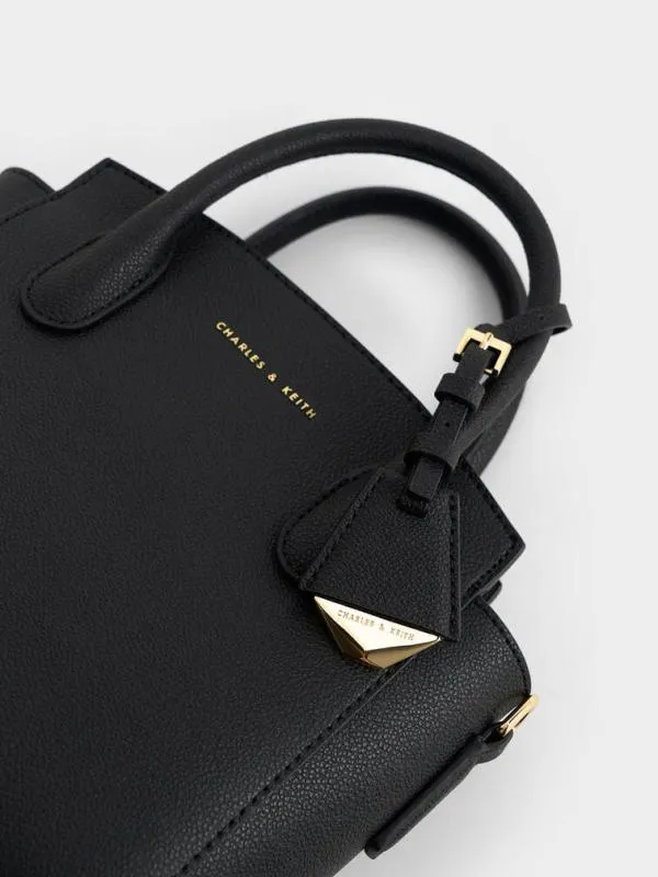 Women Harper Structured Top Handle Bag 8211 Black CHARLES and KEITH Top Handle Bags