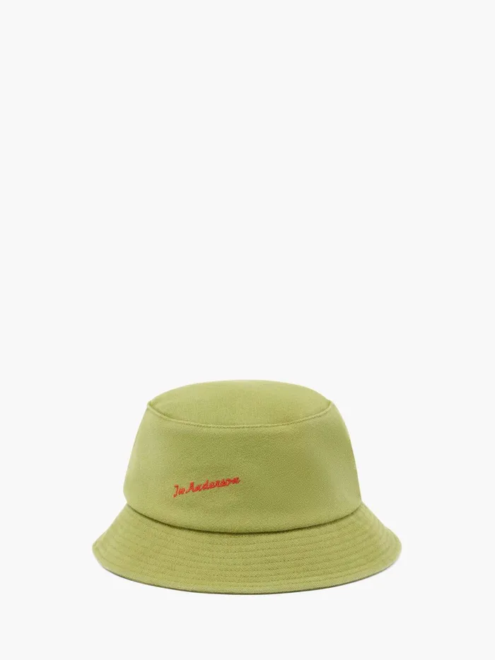 Women HATS JW Anderson BUCKET HAT WITH ANCHOR LOGO Olive