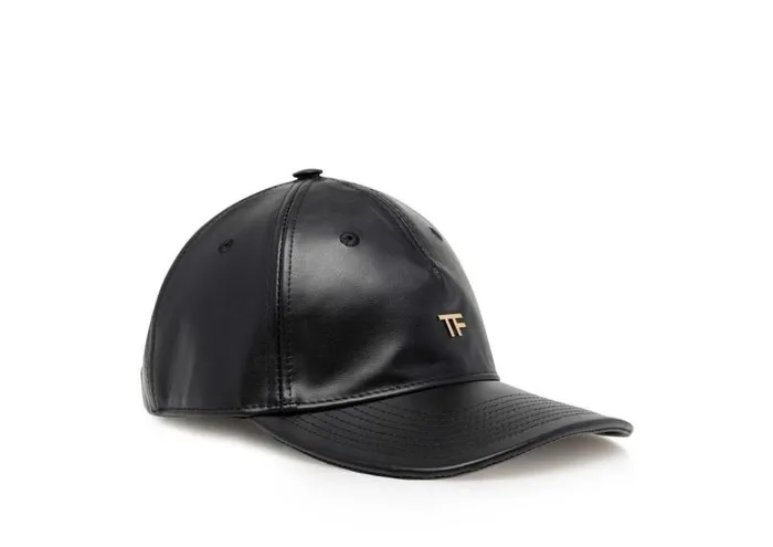 Women Hats Tom Ford Leather Tf Baseball Cap Black