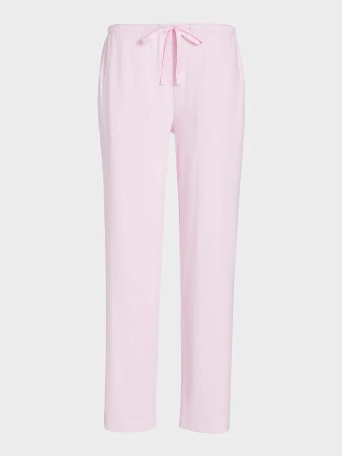 Women Heart Pointelle Long Wide Leg Pj Pant Pink Peter Alexander Pants
